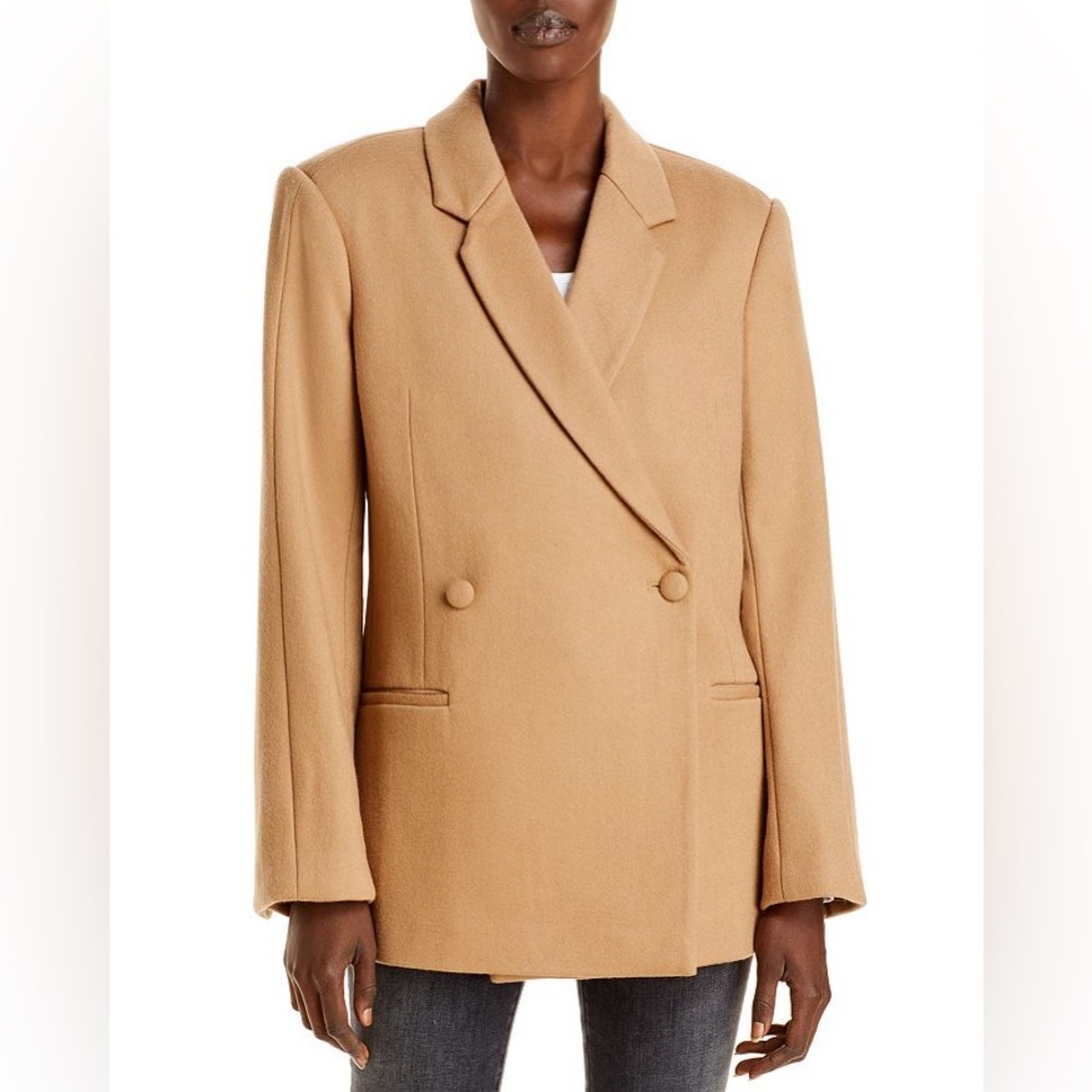 Anine Bing Kaia Double-Breasted Wool Blazer Sz S